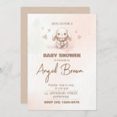 Cute bunny baby shower invitation feestdagenkaart (Voorkant / Achterkant)