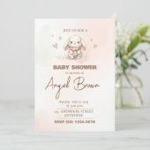 Cute bunny baby shower invitation feestdagenkaart (Staand voorkant)