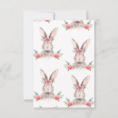 Cute Bunny Baby shower Invitation Girl Kaart (Achterkant)