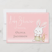 Cute Bunny Baby shower Kaart (Voorkant)