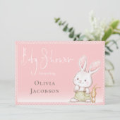 Cute Bunny Baby shower Kaart (Staand voorkant)