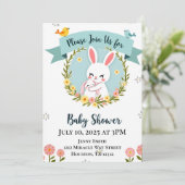 Cute Bunny Baby shower Kaart (Staand voorkant)