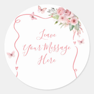 Cute Bunny Baby Shower Meisje Laat Je Bericht Ronde Sticker