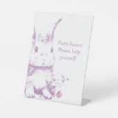 Cute Bunny Baby shower Reclamebord Met Voetstuk (Voorkant)