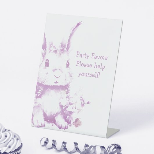 Cute Bunny Baby shower Reclamebord Met Voetstuk