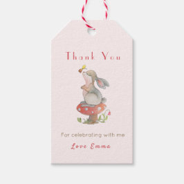 Cute Bunny Baby verjaardag Bedankt Cadeaulabel