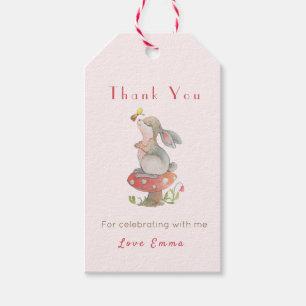 Cute Bunny Baby verjaardag Bedankt Cadeaulabel