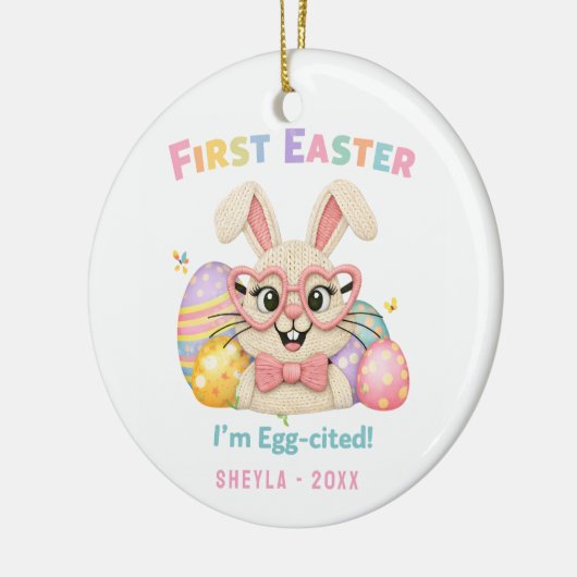 Cute Bunny Baby's First Easter  Keramisch Ornament (Links)