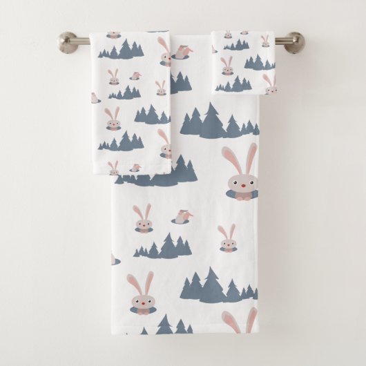 Cute Bunny Bad Handdoek (Insitu)