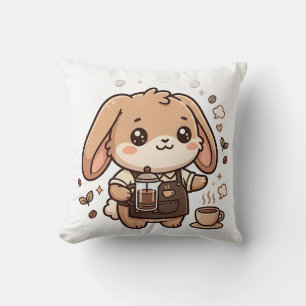 Cute Bunny Barista Worpillow Kussen