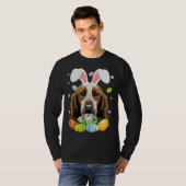 Cute Bunny Basset Hound Dog Head Easter Egg Happy  T-shirt (Voorkant volledig)