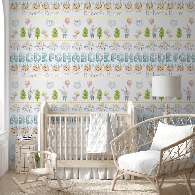 Cute Bunny  Bear pastel  Behang (Kinderen)