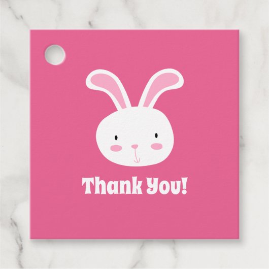 Cute Bunny Bedankt Bedankjes Labels (Voorkant)