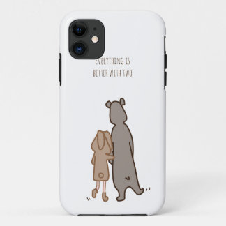 Cute Bunny Beer Couple love iPhone 11 Hoesje