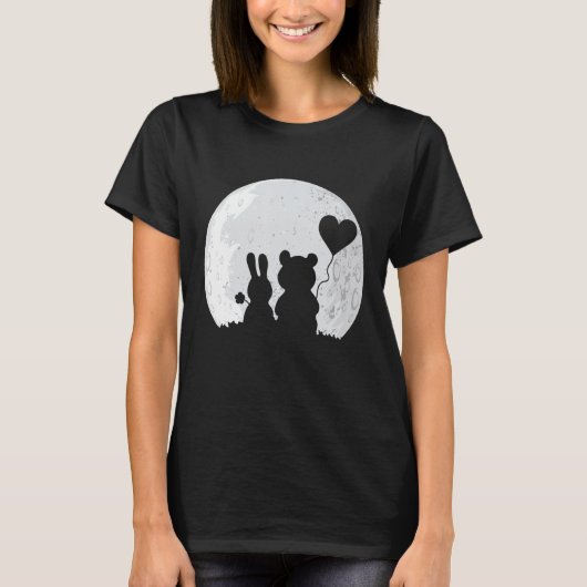 Cute Bunny Beer Love Couple Valentijnsdag Rabbit T-shirt (Voorkant)