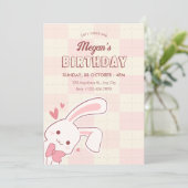 Cute bunny birthday kaart (Staand voorkant)