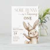 Cute Bunny Birthday Kaart (Staand voorkant)