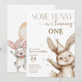 Cute Bunny Birthday Kaart (Voorkant / Achterkant)