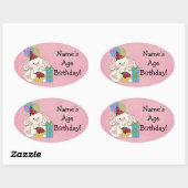 Cute Bunny Birthday Stickers (Vel)