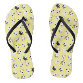 Cute Bunny Bits Emotes Pattern Pastel Yellow Teenslippers (Voetbed)