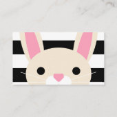 Cute Bunny Black Stripes Kinder Allergy Card Contactkaartje (Achterkant)