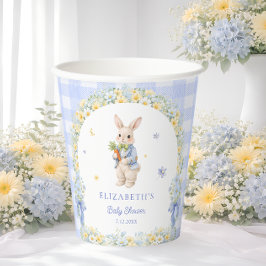Cute Bunny Blauwe Baby Shower Papieren Bekers