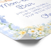 Cute Bunny Blue Baby Shower Mom-osa Bar Poster (Hoek)