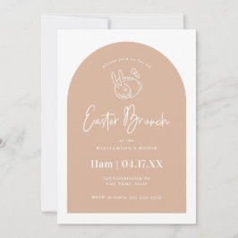 Cute Bunny Blush Pink Arch Easter Brunch Kaart