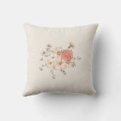  Cute Bunny Botanical Name Baby Girl Cream Kussen (Achterkant)