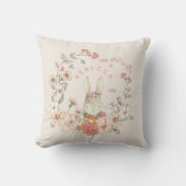  Cute Bunny Botanical Name Baby Girl Cream Kussen (Voorkant)