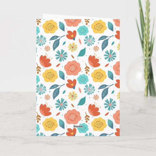 Cute Bunny Bouquet Easter Feestdagen Kaart (Achterkant)