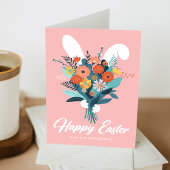 Cute Bunny Bouquet Easter Feestdagen Kaart