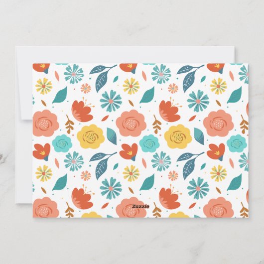 Cute Bunny Bouquet Paasfoto Feestdagenkaart (Achterkant)