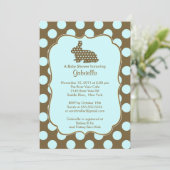 Cute Bunny Boy Baby shower Invitation Kaart (Staand voorkant)
