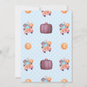 Cute Bunny Boy Baby shower rijdt door Kaart (Achterkant)