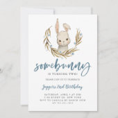 Cute Bunny Boy Birthday Party Kaart (Voorkant)