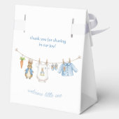 Cute Bunny Boy Clothesline Baby Shower Bedankdoosjes (Achterkant)