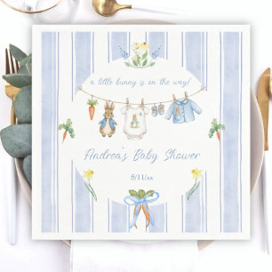 Cute Bunny Boy Clothesline Baby Shower Servet
