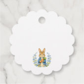Cute Bunny Boy Floral Blue Bow Baby Shower  Bedankjes Labels (Achterkant)