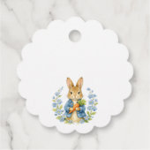 Cute Bunny Boy Floral Blue Bow Baby Shower  Bedankjes Labels (Achterkant)