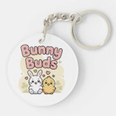 Cute Bunny Buds Easter Keychain (Achterkant)
