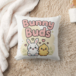 Cute Bunny Buds Easter Throw Pillow Kussen