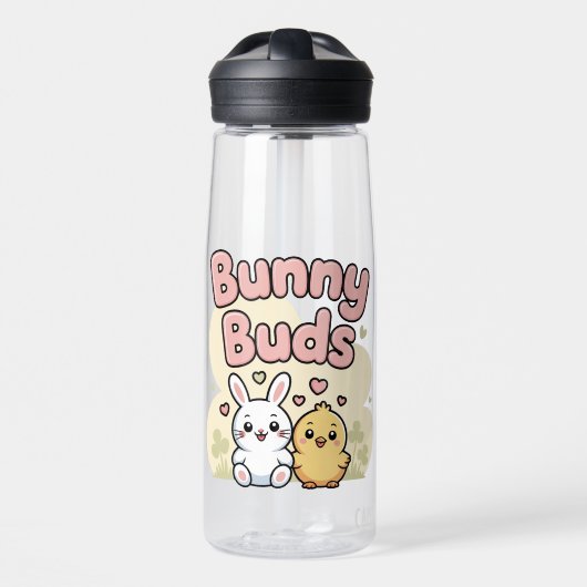 Cute Bunny Buds Easter Water Bottle Waterfles (Voorkant)