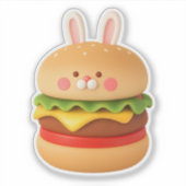 Cute Bunny Burger Character Custom Sticker (Voorkant)