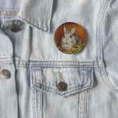 Cute Bunny Button Badge (In situ)