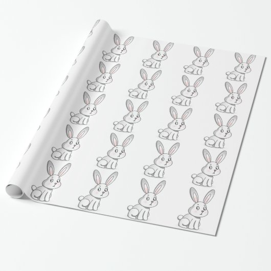 Cute Bunny Cadeaupapier (Uitgerold)