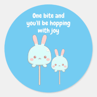 Cute Bunny Cake Pop - Hoppen met vreugde Ronde Sticker