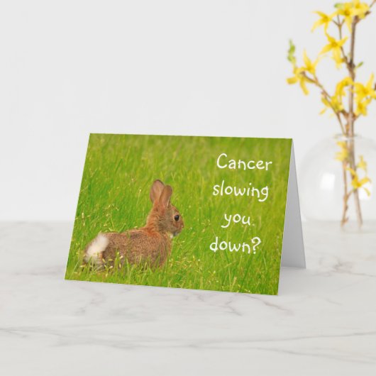 Cute Bunny Cancer Support Kaart (Gele Bloem)