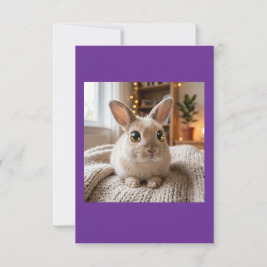 Cute bunny card bedankkaart (Voorkant)