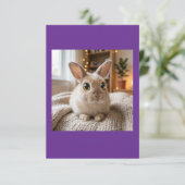 Cute bunny card bedankkaart (Staand voorkant)